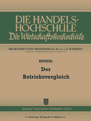cover image of Der Betriebsvergleich